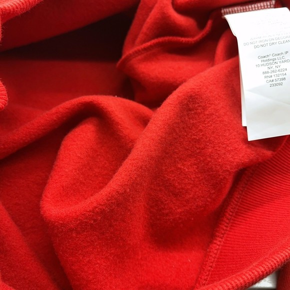 Coach CE457 XS Signature Ski Crewneck Fleece Sweatshirt Red Catskills NWT $298 - Picture 9 of 15